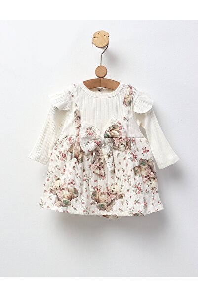 MiniKids Рокля Анабела Мече, бяло-многоцветна 92 (18-24 месеца)