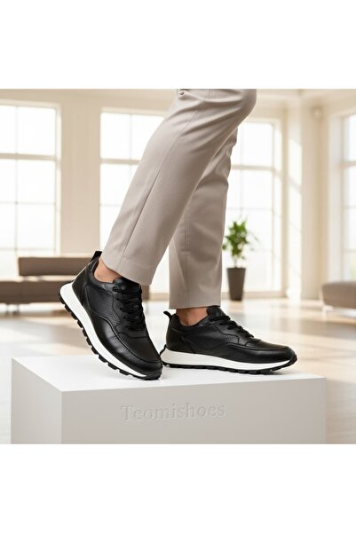 By Barretti Black Sneaker with Striped Sole and Minimal Motif on the Side