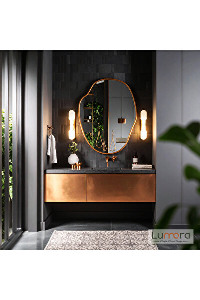 lumora mirror design Doravia Bronz Boyalı MDF Çerçeveli Dekoratif Ayna