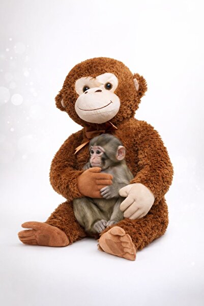 ZİVENTA Punch Maymun Peluş 85 cm Dev Boy Yumuşak Oyuncak Çocuklar ve Sevgili ...