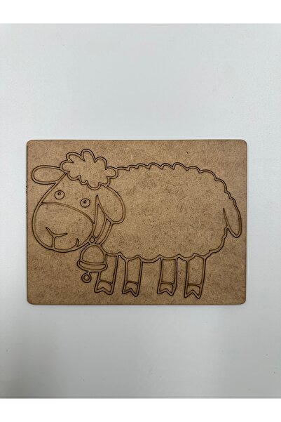 WOODIVA AHŞAP 10 Pieces Sheep Wooden Painting School Event Activity Art 15 cm