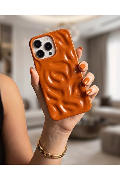 KILIF HOUSE iPhone 17 Pro Max Compatible Wave Look Glossy Silicone Case