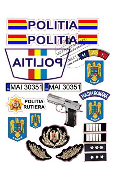 Decoratiuni Dulci Представете си cometibila insemnele politiei romane - Decupat