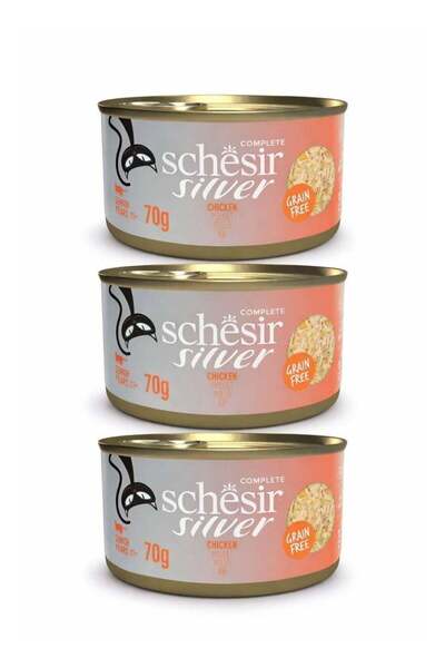 Schesir Scheser Silver Senior Cat Food - Chicken - Grain-Free Wet Food - Comp...