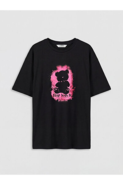 LC Waikiki RMZ GİYİM FARKIYA تي شيرت بناتي مطبوع بياقة روبا