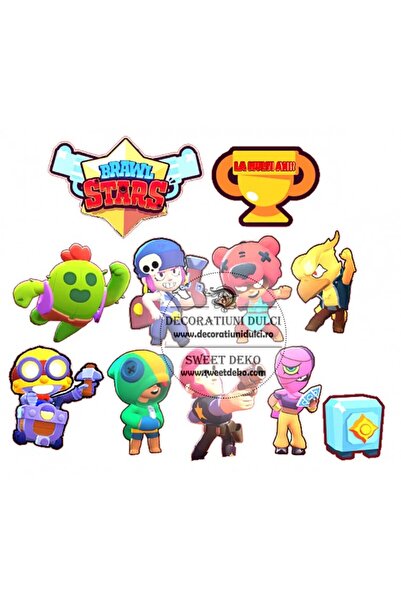 Decoratiuni Dulci Edible image of brawl star characters - Cut out