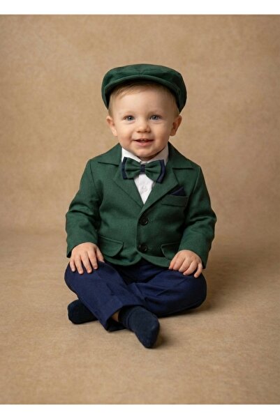 MASSIBEBE Elegant 4-Piece Boys' Suit Set for Baptism and Special Occasions