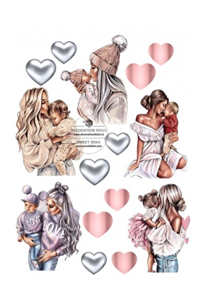 Decoratiuni Dulci Edible image mom and baby - Cut out