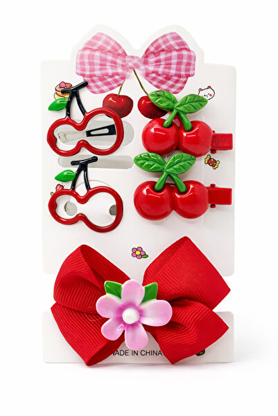 MakeWell Girl's Colorful Hair Accessory Set of 8 – Ribbon Clips, Flower and S...