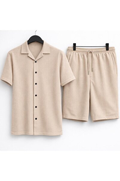 OTAKU Men's Premium Waffle Textured Shirt Shorts Set – Summer Comfortable Fit...