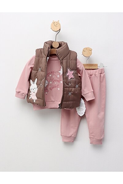 MiniKids Σετ Κοστούμι Με Γιλέκο Magic Sweet Rabbit, Μπεζ 80 (9-12 Μηνών)