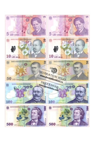 Decoratiuni Dulci Imagine comestibila LEI diferite bancnote - Decupat