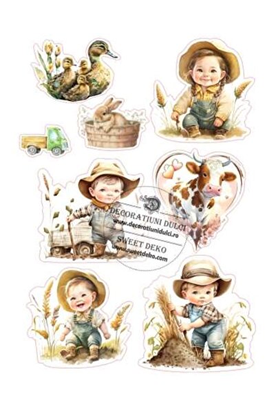 Decoratiuni Dulci Представете си cometibila, micutii fermieri - Decupat