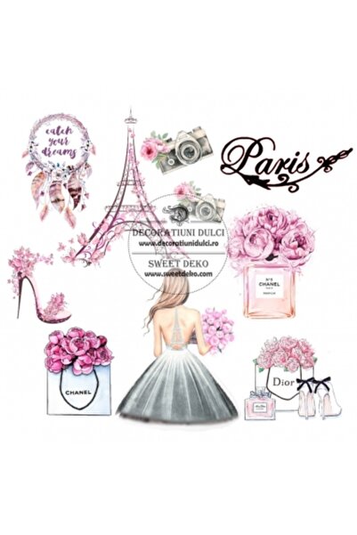 Decoratiuni Dulci Bujori in paris - imagine comestibila - Decupat