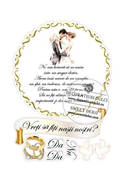 Decoratiuni Dulci Imagine comestibila Ne-am hotarat! Vreti sa fiti Nasii nost...