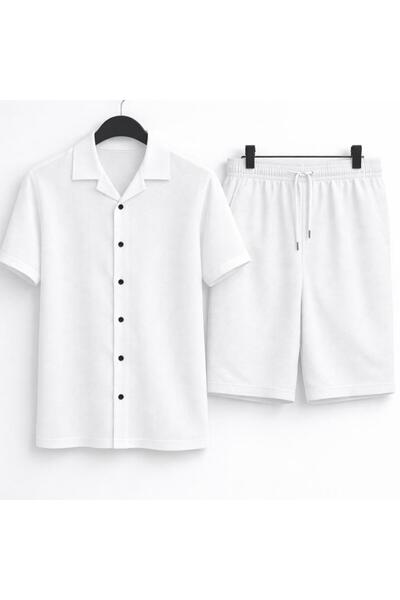 OTAKU Men's Premium Waffle Textured Shirt Shorts Set – Summer Comfortable Fit...