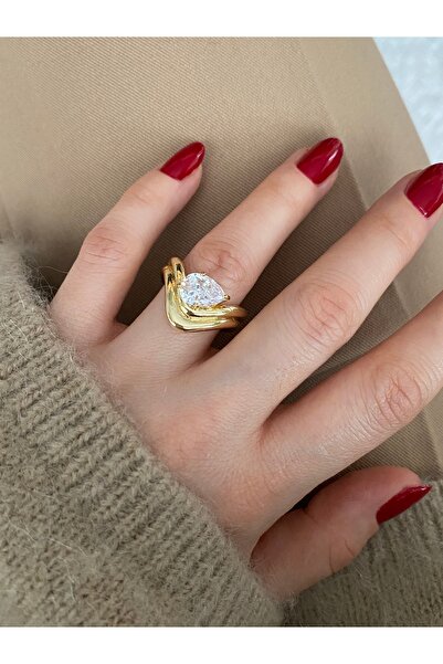 Pinery Jewels إصدار محدود - خاتم نسائي قابل للتعديل من الأسفل مرصع بأحجار كبيرة