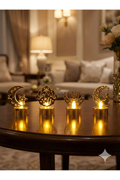MİK Store Altın Ramazan Işıltısı: 4'lü Dekoratif Mini LED Işık Seti
