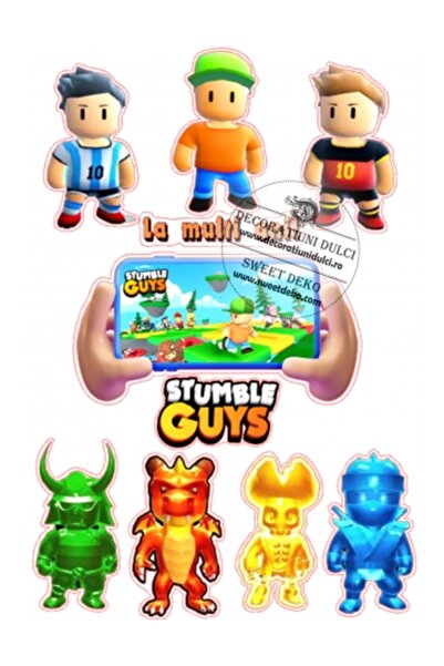 Decoratiuni Dulci Imagine comestibila cu jocul Stumble Guys - Decupat