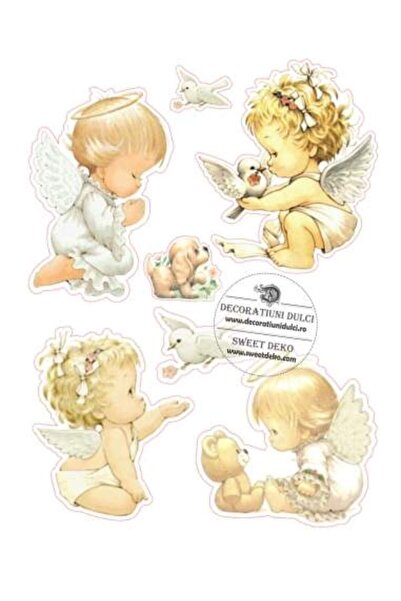 Decoratiuni Dulci Imagine comestibila |Cei patru ingerasi - Decupat