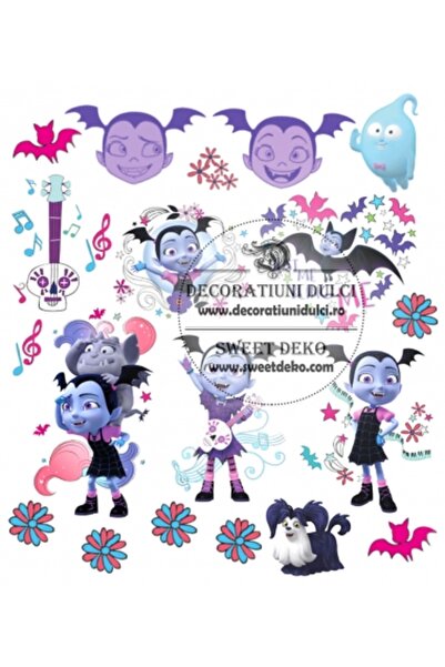 Decoratiuni Dulci Imagine comestibila petrecere cu vampirina - Decupat