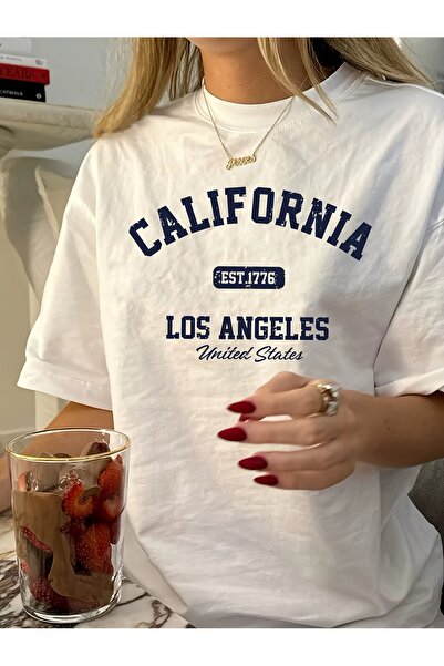 SVART WEAR California Printed Oversize Crew Neck Summer T-Shirt