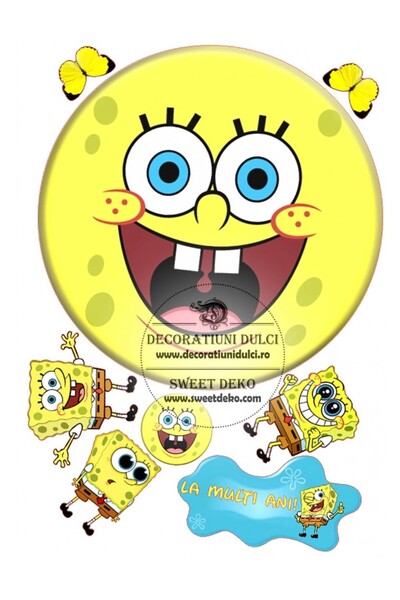 Decoratiuni Dulci Imagine comestibila cerc cu spongebob - Decupat