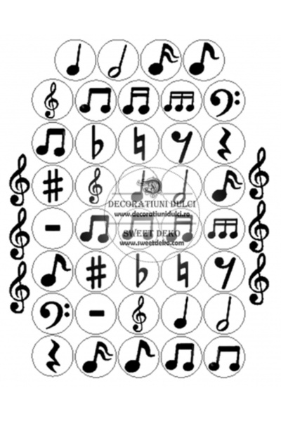 Decoratiuni Dulci Представете си cometibila cerculete note muzicale - Decupat