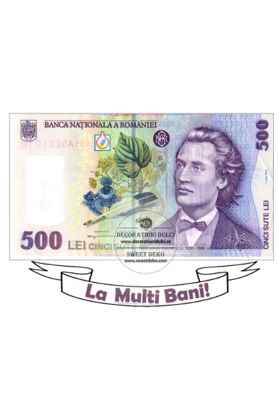 Decoratiuni Dulci Imagine comestibila bancnota mare 500 lei - Decupat