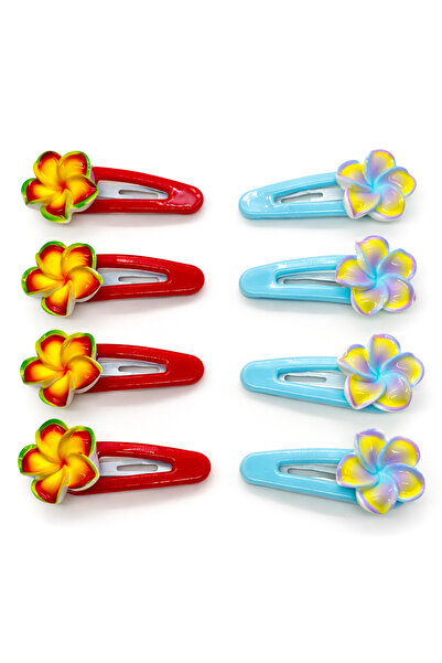 MakeWell Set de 4 agrafe de păr cu flori de stea de mare, cireșe, mere și ana...