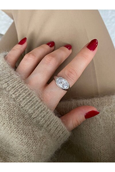 Pinery Jewels Limited Edition - Women's Ring with Large Oval Stone and Bottom...