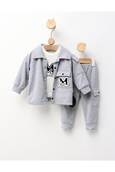 MiniKids 3-piece set FASHION boys grey 92 (18-24 months)
