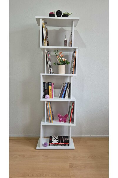 BRR STORE 5 Raflı Labirent Kitaplık- Dik Ve Yan Kullanılabilir Kitaplık