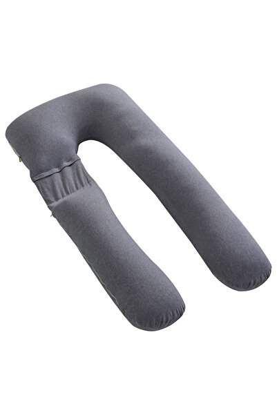 Moon - U Shaped Maternity Pillow With Back Support - Grey