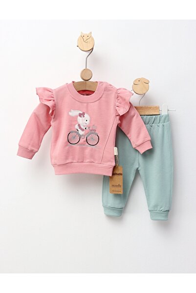 MiniKids Costumas Bike Rabbit, cu roz 74 (6-9 luni)