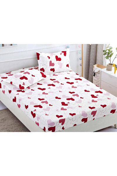 Talis Cearsaf de pat cu elastic si 2 fete de perna, Lovable, 180x200cm (Finet)