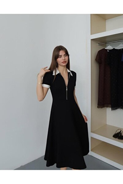 LİFERA Zipper Detailed Modal Dress