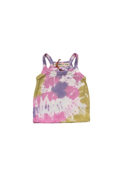 PETIT-ATELlER PETIT ATELIER Girls Pink Purple Tie-Dye Ribbed Tank Top Colorfu...