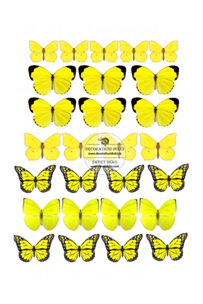 Decoratiuni Dulci Представете си cometibila fluturi galbeni - Decupat