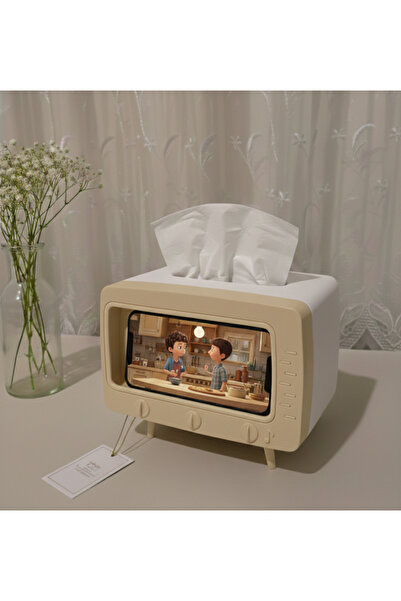 BAKIR KÖY Retro TV Tasarımlı Peçetelik & Mendil Kutusu