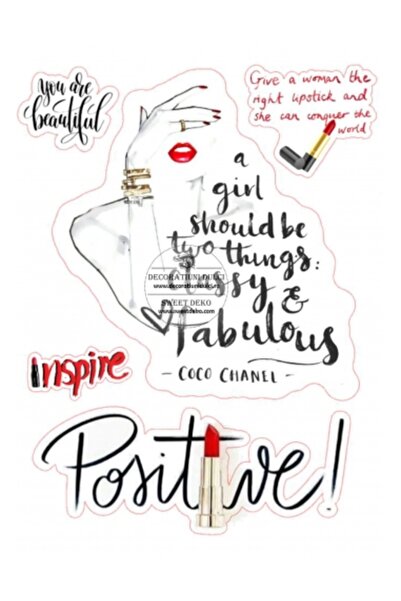 Decoratiuni Dulci Imagine comestibila red lipstick - Decupat