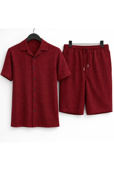 OTAKU Men's Premium Waffle Textured Shirt Shorts Set – Summer Comfortable Fit...