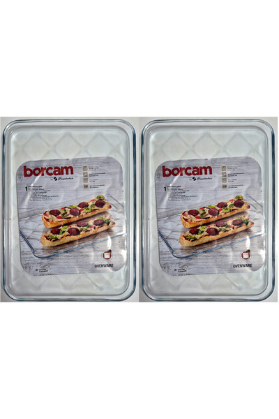 Paşabahçe 590066 2 ADET Borcam Tepsi 1025 cc 33,4x24,4x2 cm