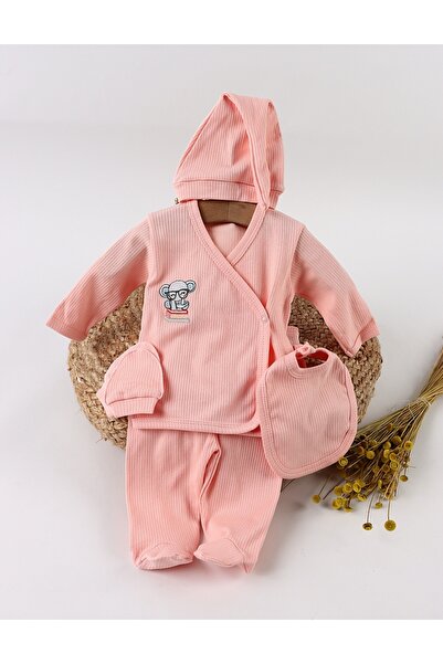 MiniKids Costumas 5 piese, Elefantel la Scoala, corai 62 (0-3 luni)