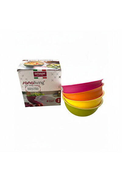 Omada Set of 4 bowls with lid d.13 cm SanaLiving - assorted colors (orange-fu...