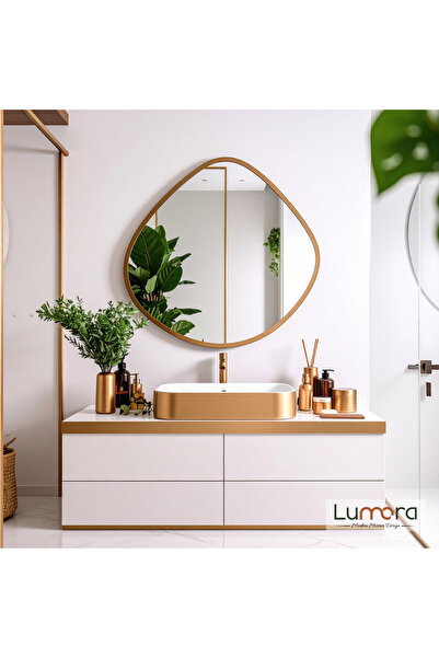 lumora mirror design Zynor Bronz Boyalı MDF Çerçeveli Dekoratif Ayna