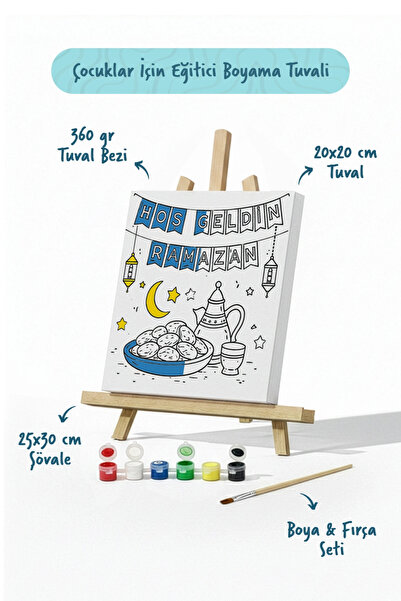 Tabdiko Ramazan Eğitici Boyama Seti Hoş Geldin Ramazan Sofrası (Şövaleli)