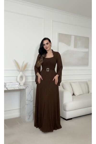 alqarat Atheer Brown Gown - The Classic Touch