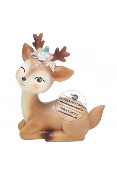 Decoratiuni Dulci Ren mama cu pasare pe coronita | decor din rasina durificata