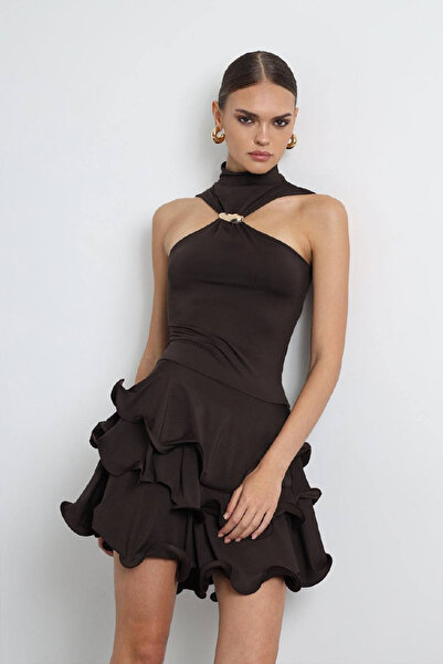 Love Fab Μίνι φόρεμα με δέσιμο στο λαιμό, ανοιχτό στους ώμους, με λεπτομέρεια...